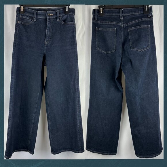 Uniqlo Dark Wash Wide Leg Denim - Picture 1 of 15